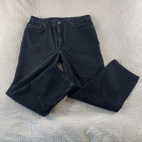 Levi's 550 40 X 30 Red Tab Black Jeans Relaxed Fit Pants EUC VINTAGE USA Made - Picture 3 of 8